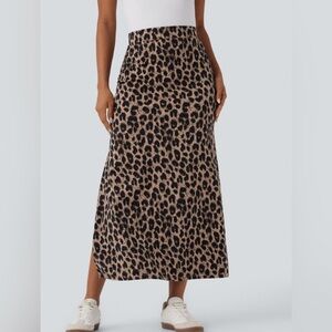 NWT Halara UltraSculpt™ Leopard Print High Waisted Split Maxi Casual XL